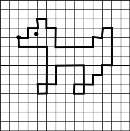 Нарисовать собаку по клеточкам 1 класс