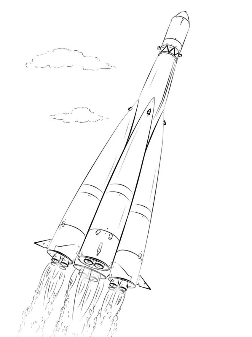 Покажи как нарисовать ракету. Космический корабль Восток - 1 разукрашка. Ракета Юрия Гагарина Восток-1 рисунок. Ракета Восток 1 Гагарина рисунок. Ракета Восток 1 Гагарина раскраска.