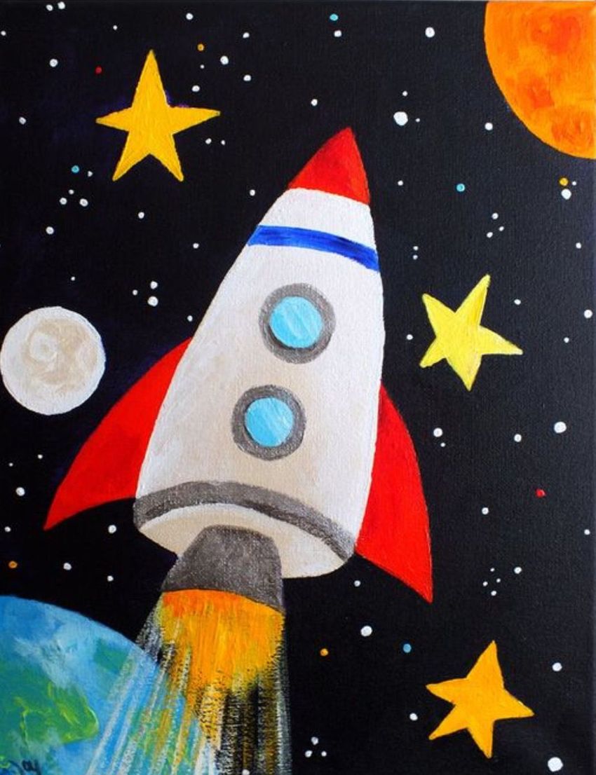 Рисунок на день космонавтики красками. Рисование для детей космос. Рисунок на тему космос. Поделки на тему космос. Рисование для малышей космос.