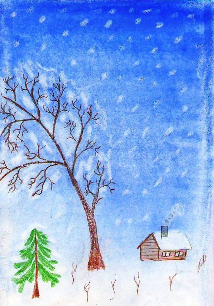 Зимние картинки легко. Зима рисунок. Зимний пейзаж детский. Рисунок на тему зима. Зимние пейзажи легкие.