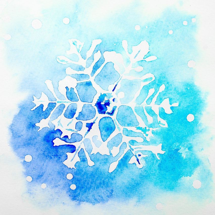 Рисунки снежинки красками