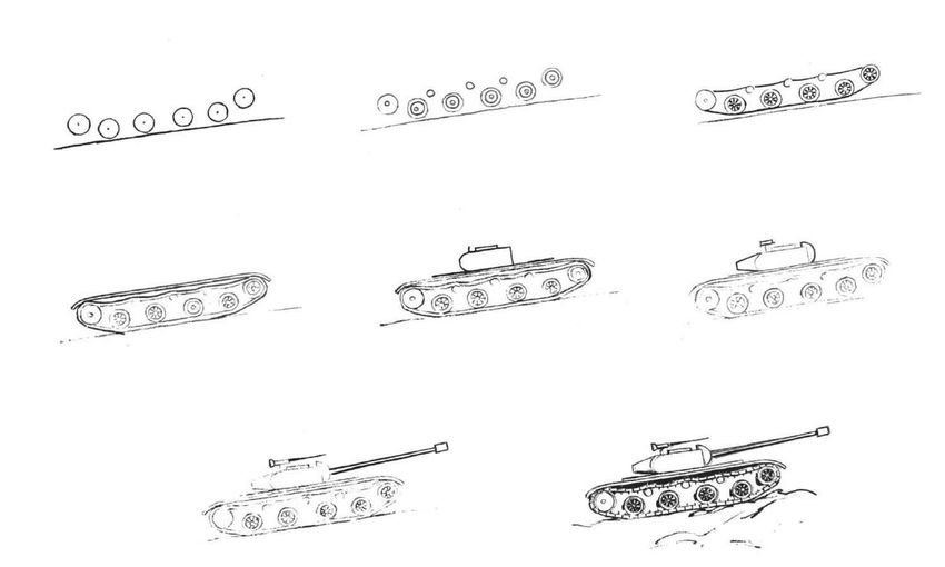 Как нарисовать танк на 23 февраля легко