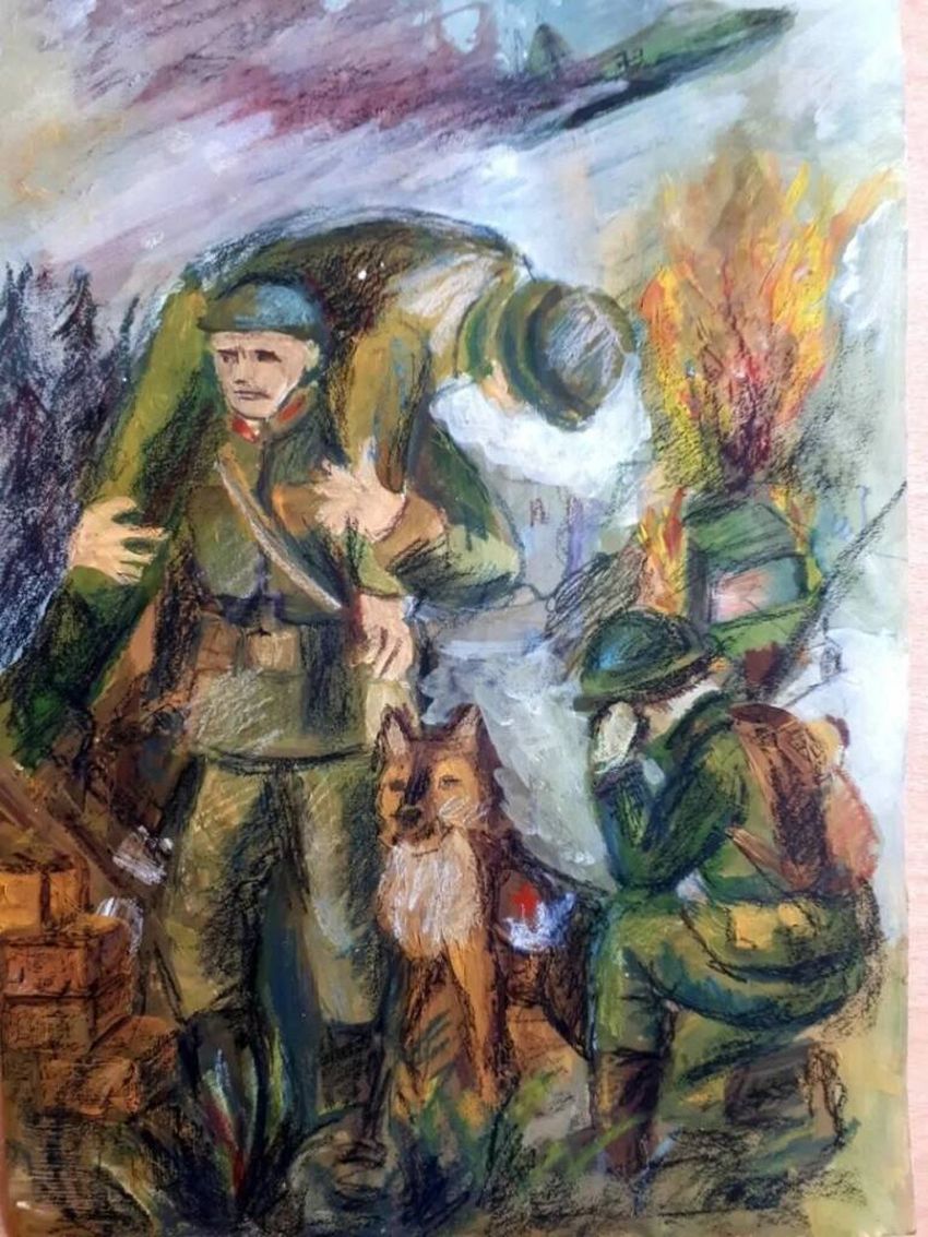 Рисунок подвига солдата