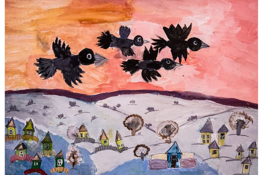 Рисунки птиц прилетели