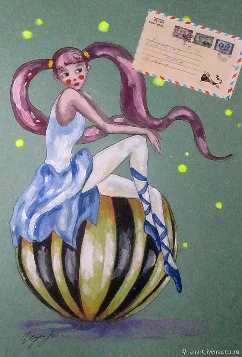 Рисунки девочка на шаре