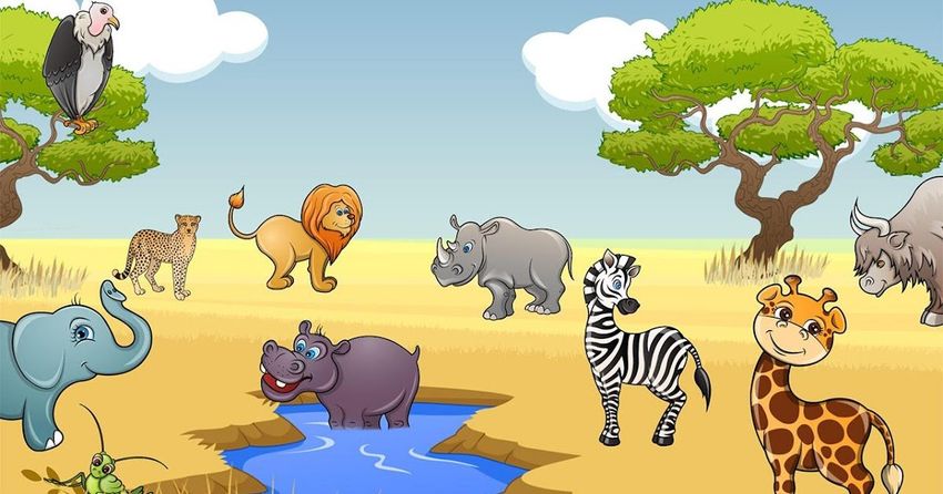 Животные африки для детей Animals for kids
