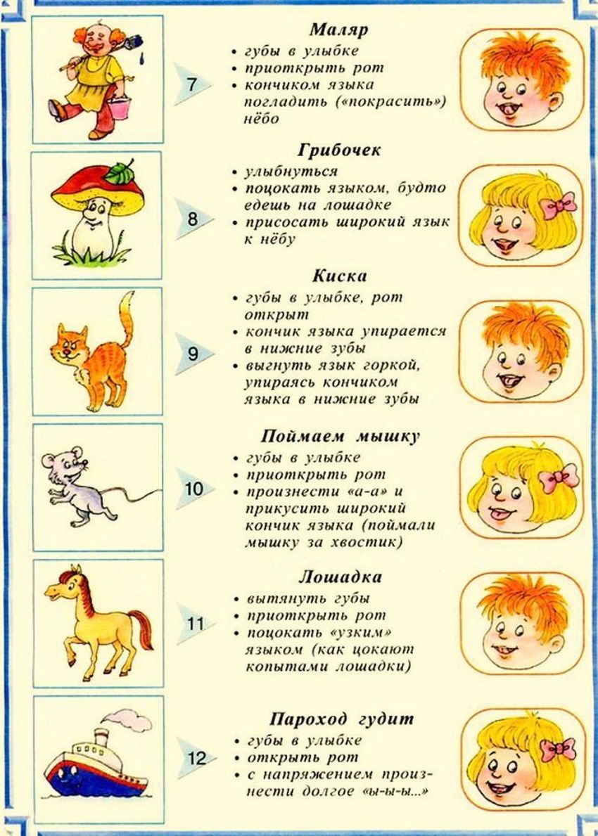 Гимнастика для языка для детей Артикуляционная гимнастика для малышей