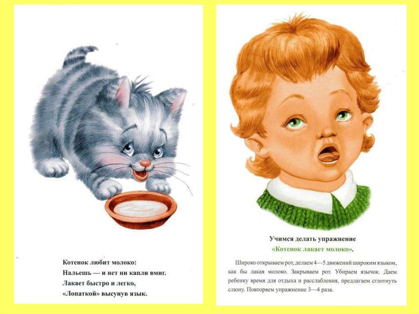 Артикуляционная гимнастика котенок лакает молоко Артикуляционная гимнастика