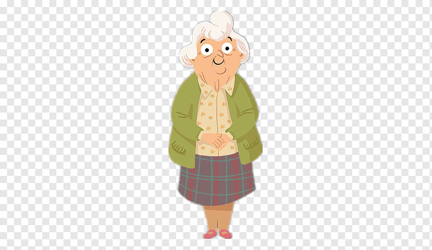 Бабушка на прозрачном фоне