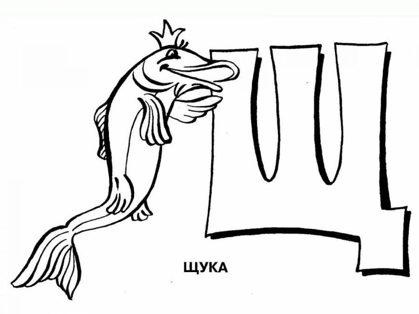 Раскраска буква щ