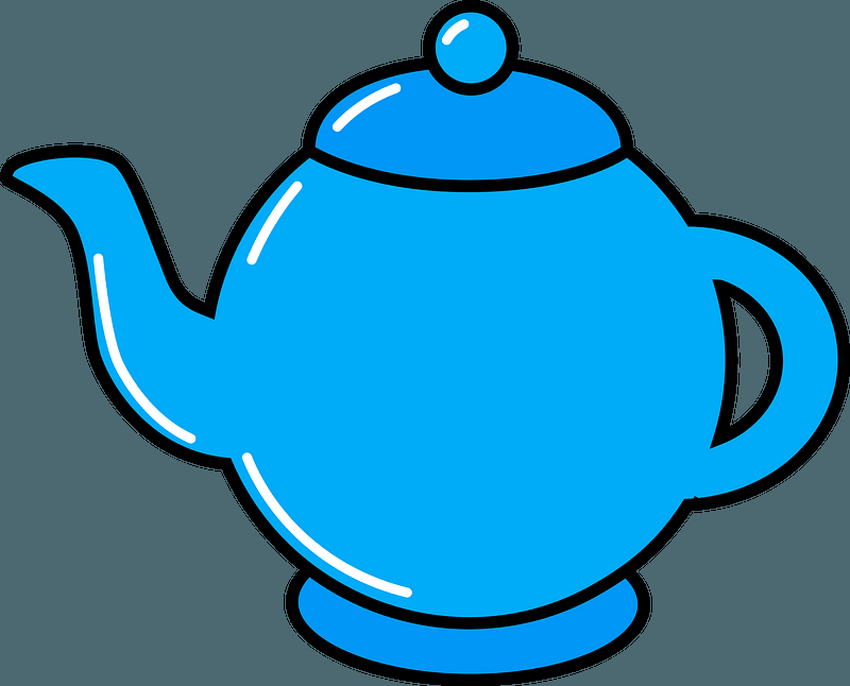 Чайник синий мультяшный