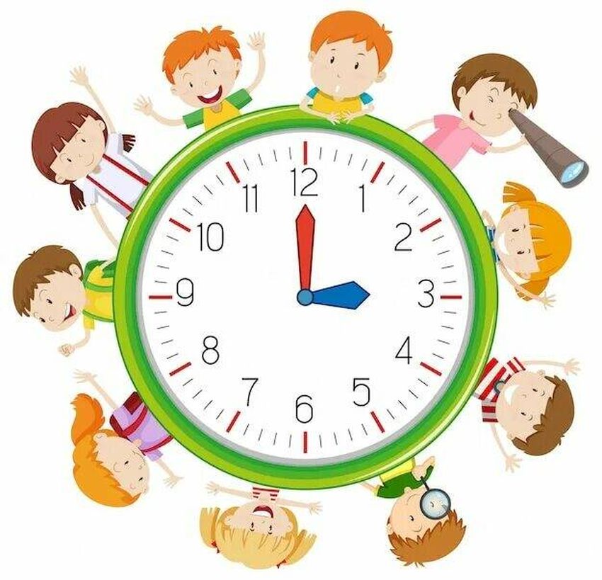 Часы с режимом дня для дошкольников