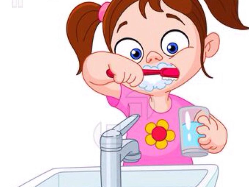 Ребенок чистит зубы рисунок