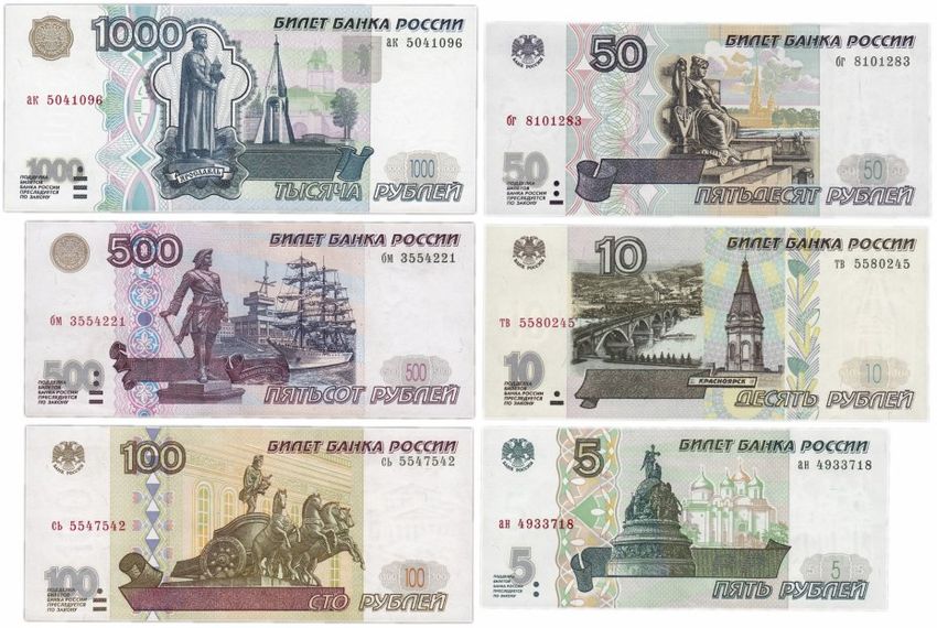 Все купюры россии Банкноты россии