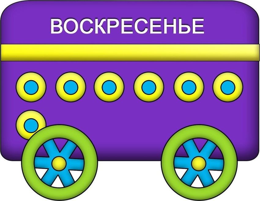 Дни недели для детей паровозик