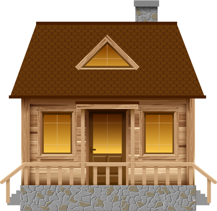 Деревянный дом клипарт