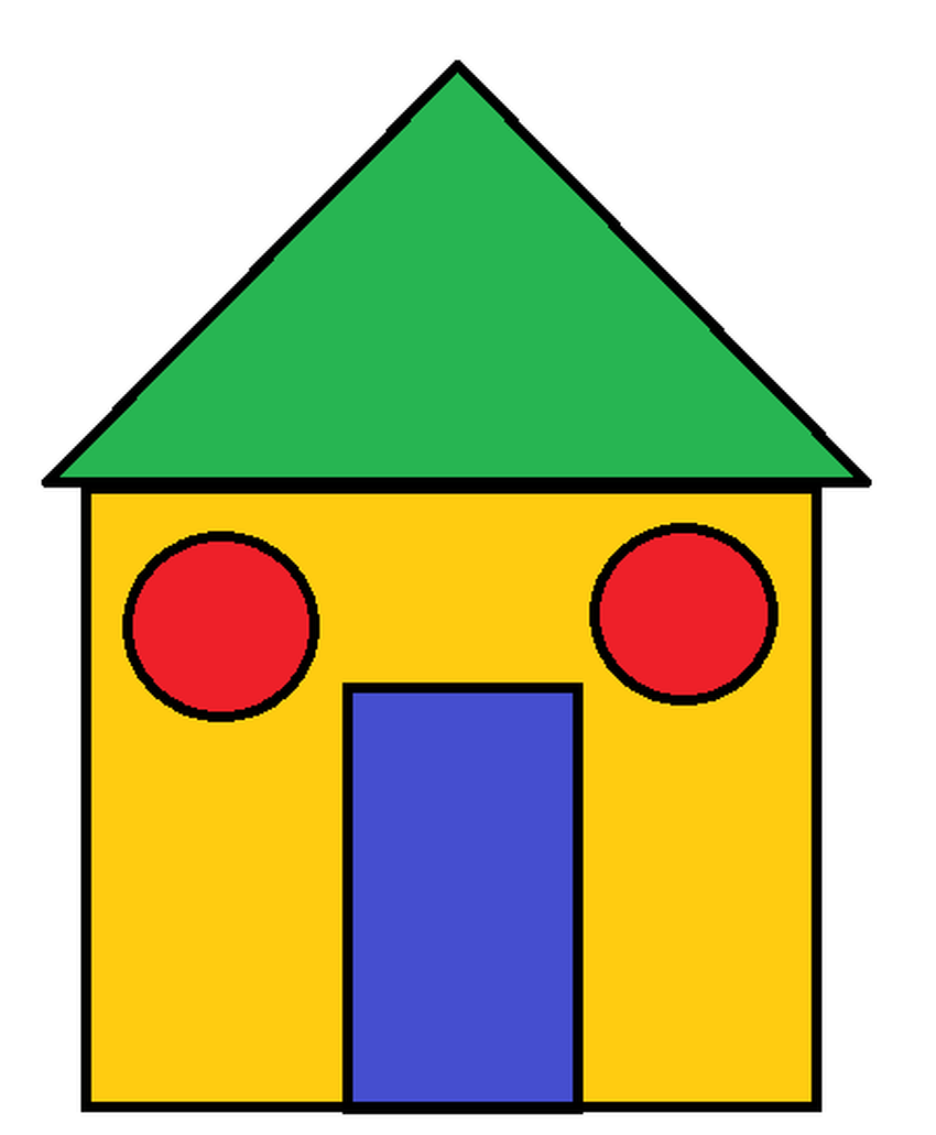 Домик с геометрическими фигурами для детей
