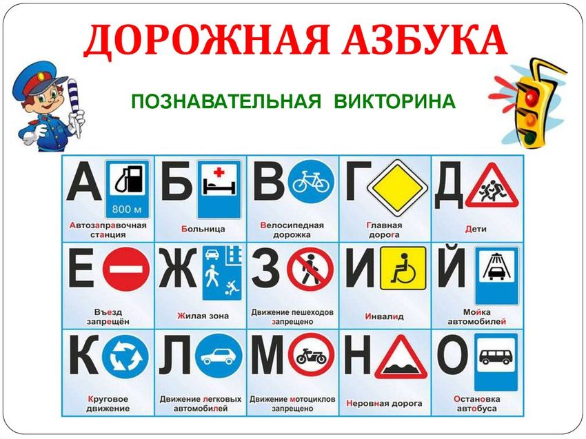 Дорожная азбука для детей в картинках