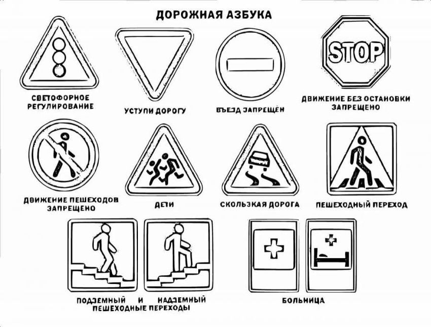 «Рисунок пдд» скачать раскраски