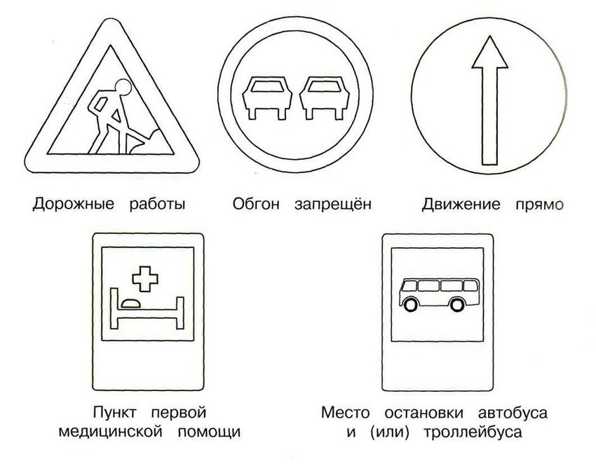 Дорожные знаки для детей раскраски