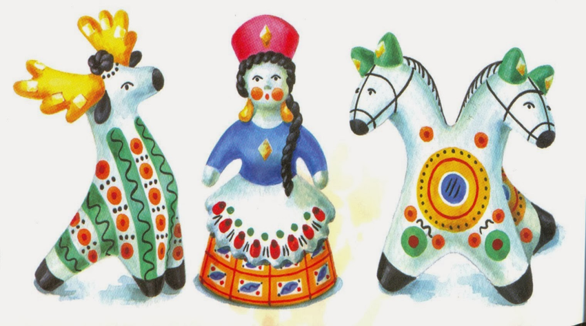 Дымковская игрушка рисунок