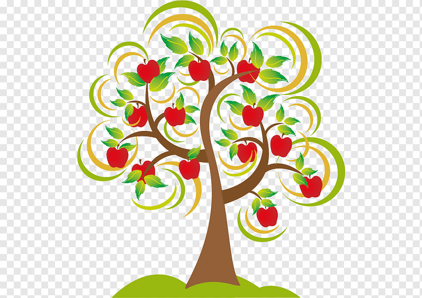 Яблоня дерево мультяшка