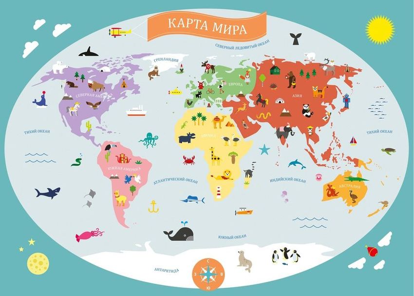 Карта мира детская