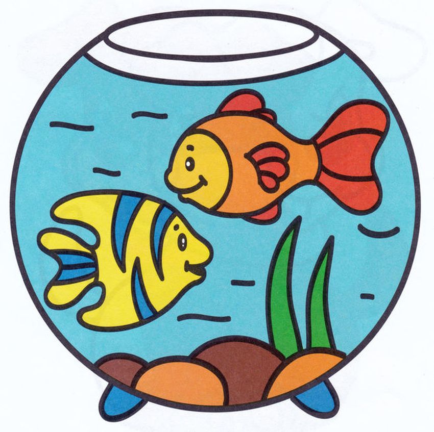 Аквариум с рыбками для детей Аквариум с рыбками рисунок