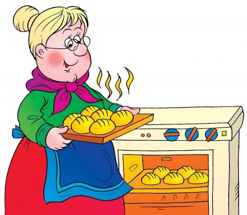 Бабушка с пирожками рисунок