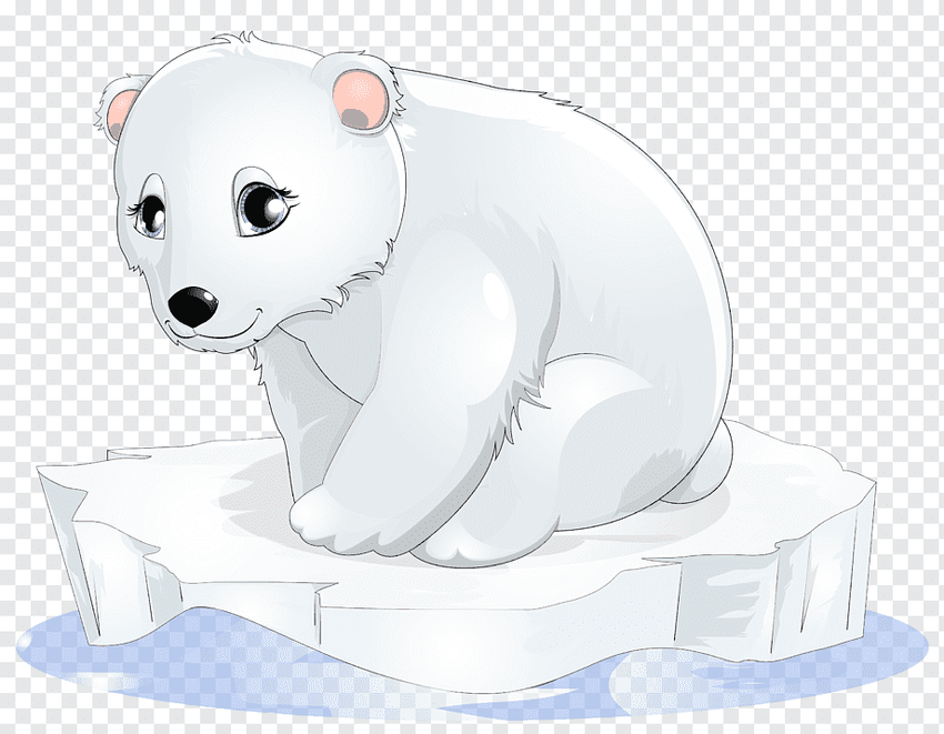 Мультяшный белый медведь