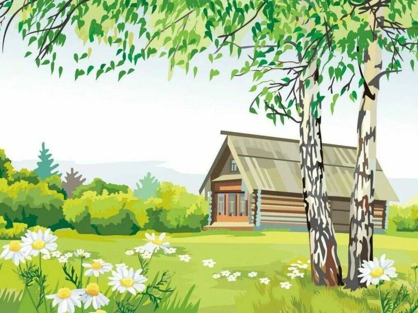 Деревня рисунок