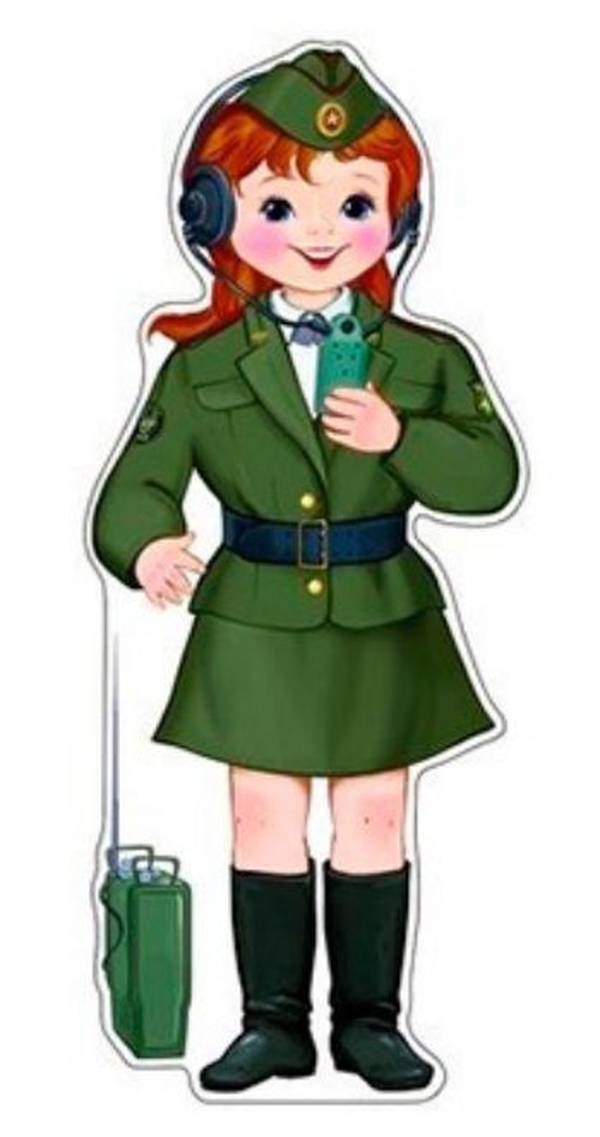 Картинка девочка в военной форме для детей
