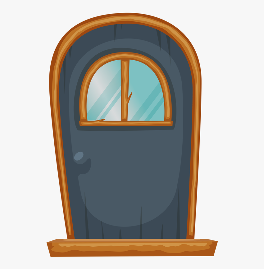 Домик мультяшный с окнами и дверьми