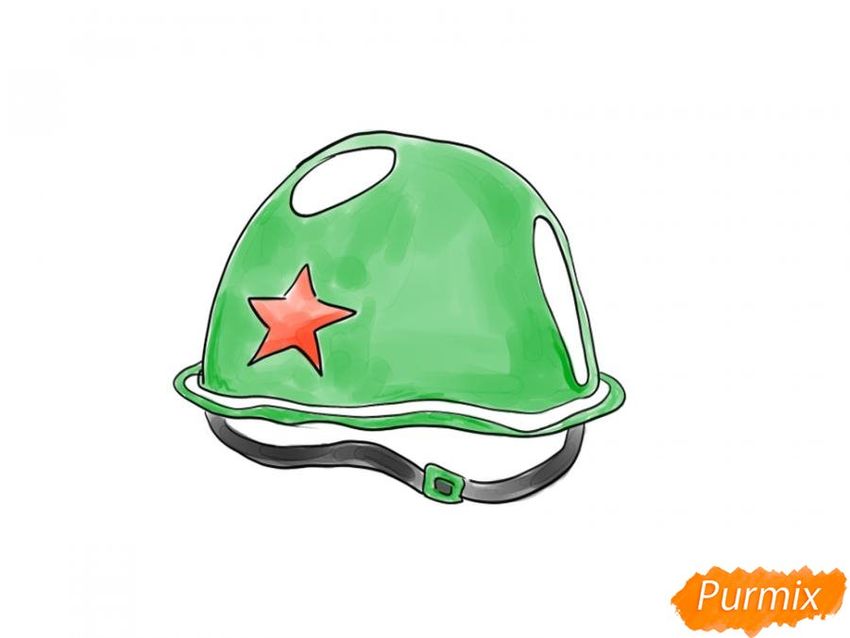 Военный шлем рисунок