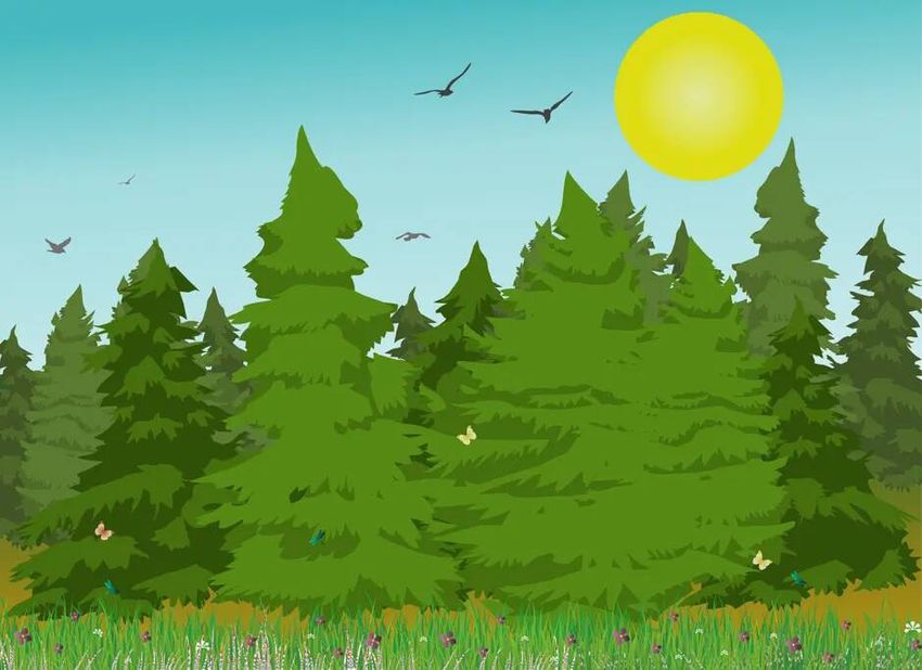 Лес мультяшный Лес рисунок