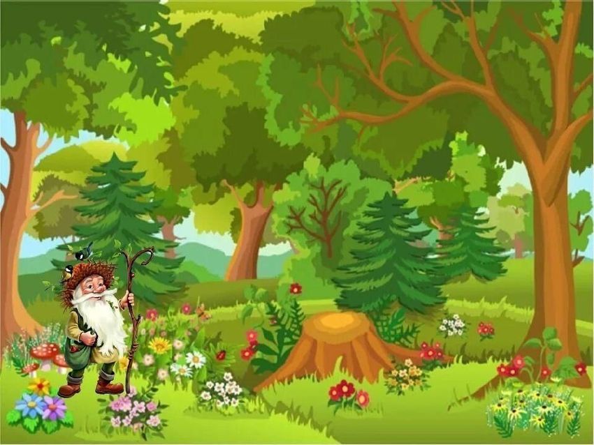 Лес мультяшный Фон леса для детей