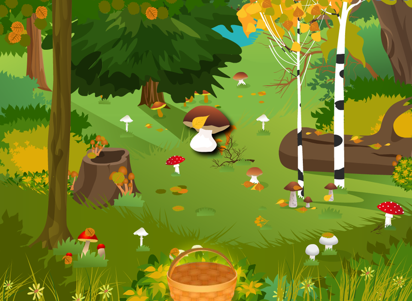 Игра грибное лукошко За грибами в лес идем