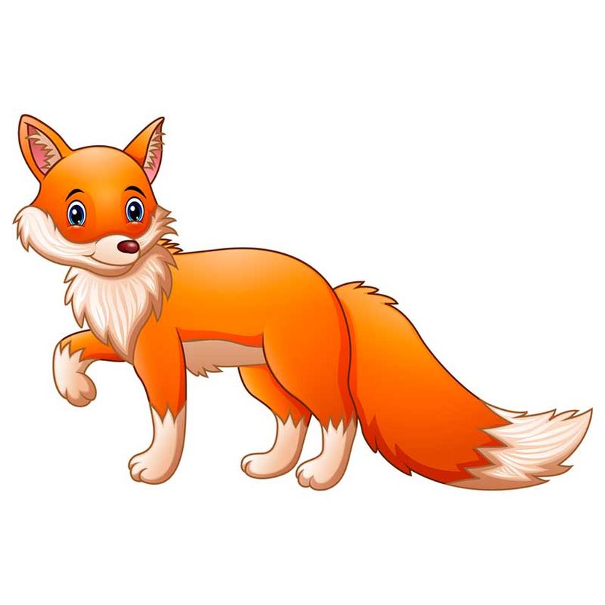Мультяшная лиса Лиса для детей на прозрачном фоне