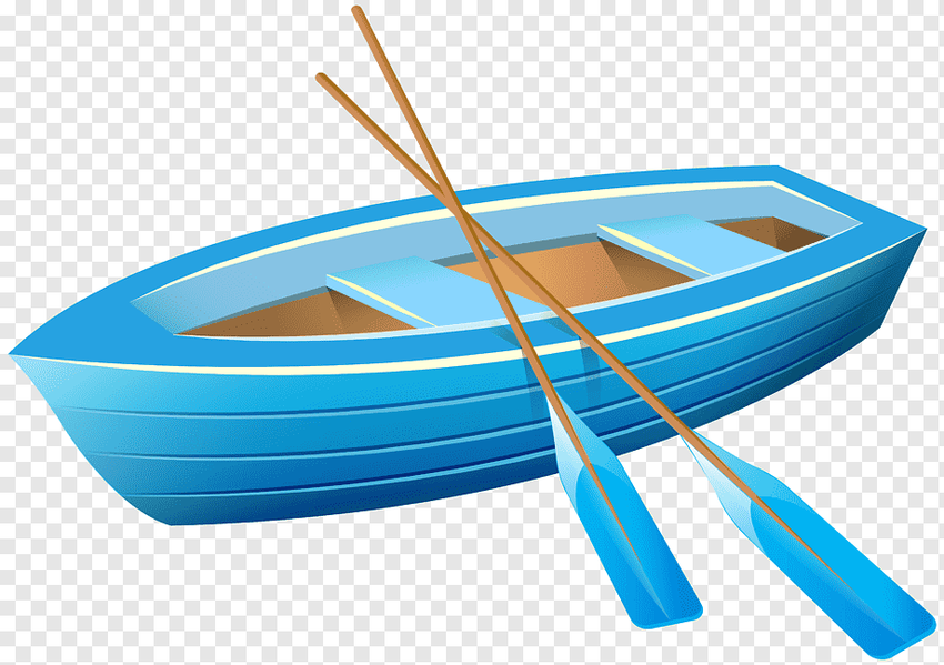 Лодка с веслами вектор