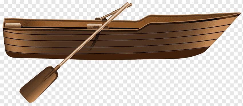 Лодка деревянная на прозрачном фоне