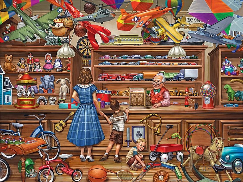 Картина магазин игрушек для детей