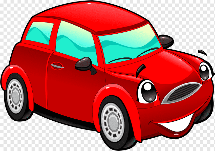 Мультяшный красный автомобиль