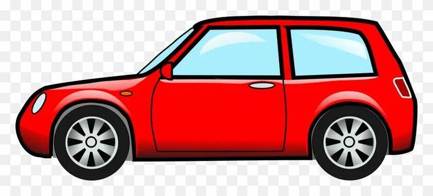 Мультяшный красный автомобиль