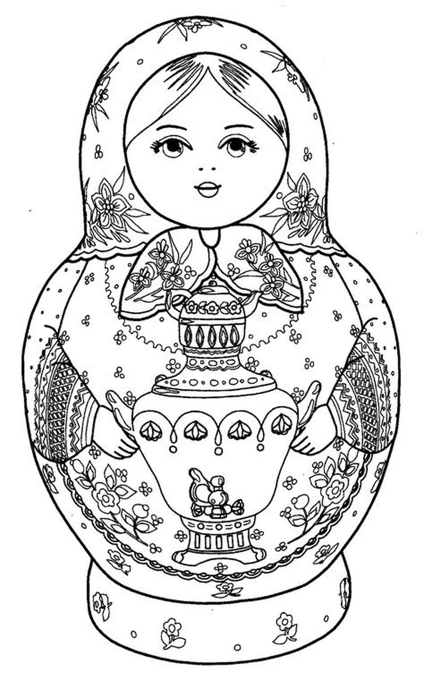 Полхов майданская матрешка раскраска
