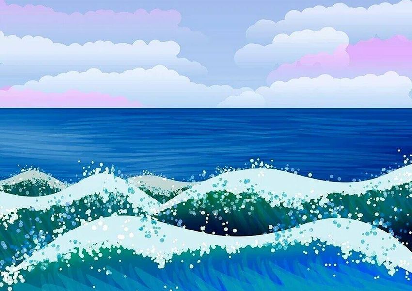 Рисунок океан море синее
