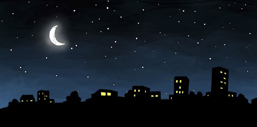 Картинка ночь для детей