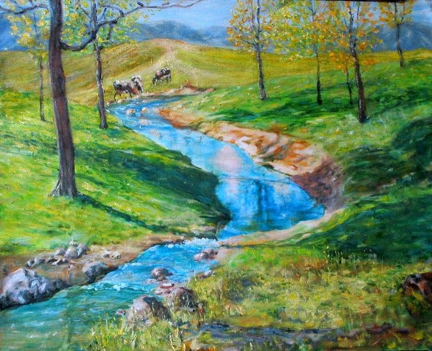 Река рисунок Рисунок ручейка