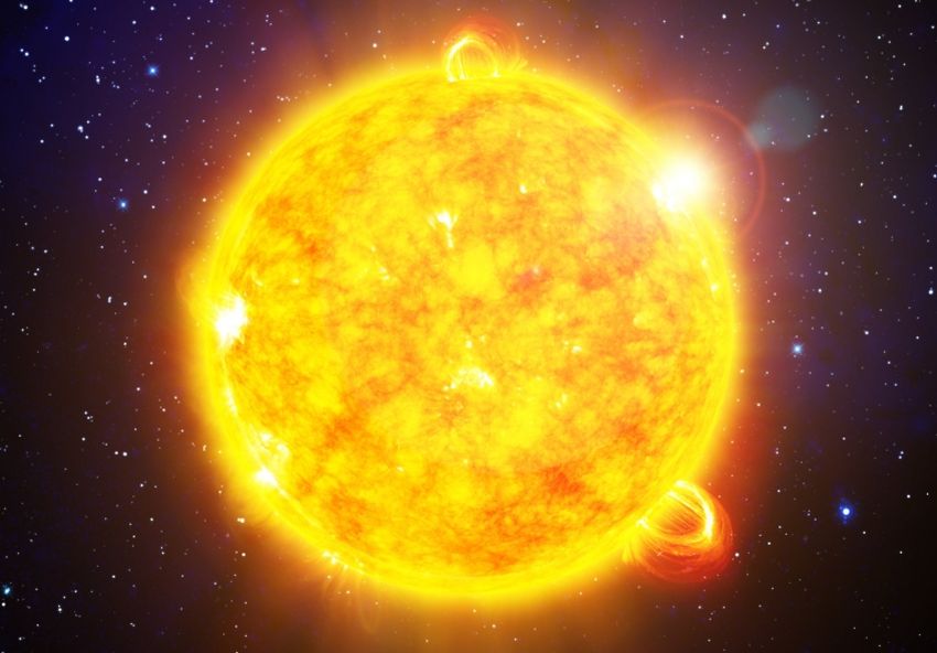 Красный гигант звезда бетельгейзе Солнце в космосе