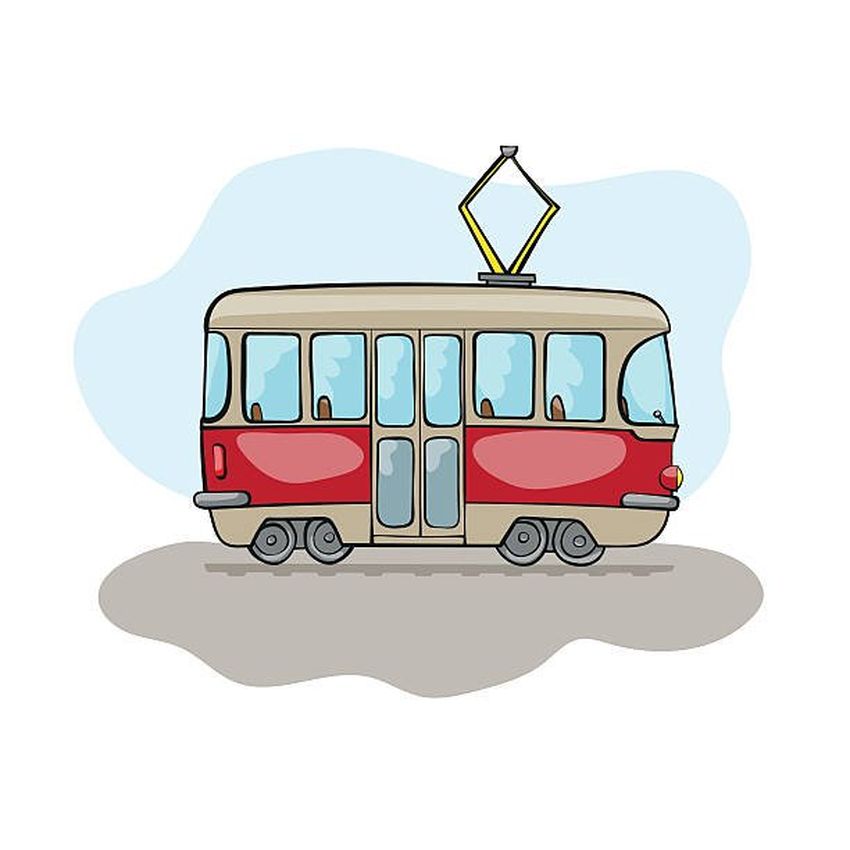 Трамвай рисунок для детей