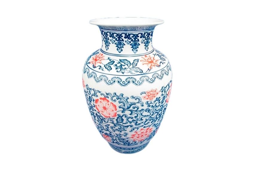 Керамический сине белый ваза